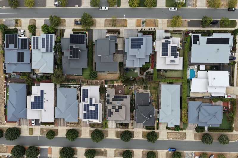 Solar panels on a residential roof