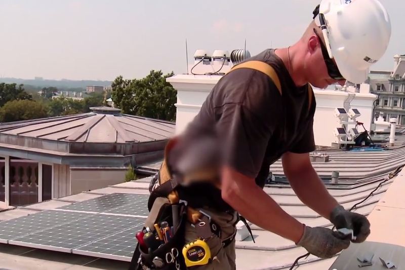Solar panels on a residential roof